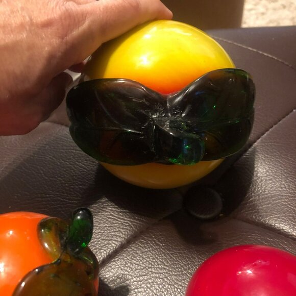 Hand Blown Glass Fruit Set Of 4 Decorative Pieces - Picture 9 of 14